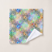 Motif Mandala Blanc Sur Des Tons Bijoux Colorés (Gant de toilette)