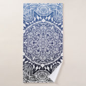 Motif Mandala bleu foncé (Serviette de bain)
