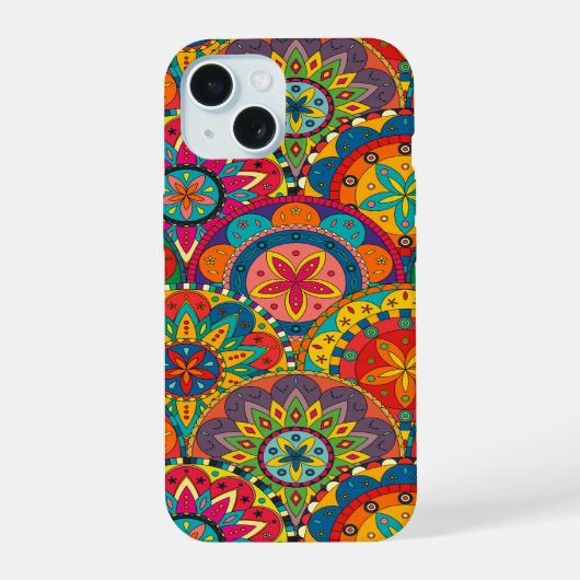 Motif mandala coloré rétro funky (Verso)