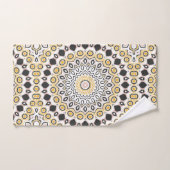 Motif Mandala Golden et Charcoal (Serviette à main)