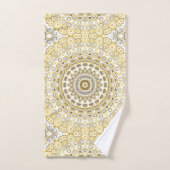 Motif Mandala Jaune Doré (Serviette à main)