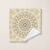 Motif Mandala Jaune Doré (Gant de toilette)