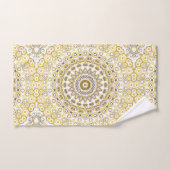 Motif Mandala Jaune Doré (Serviette à main)