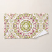 Motif Mandala Olive et Rose (Serviette à main)
