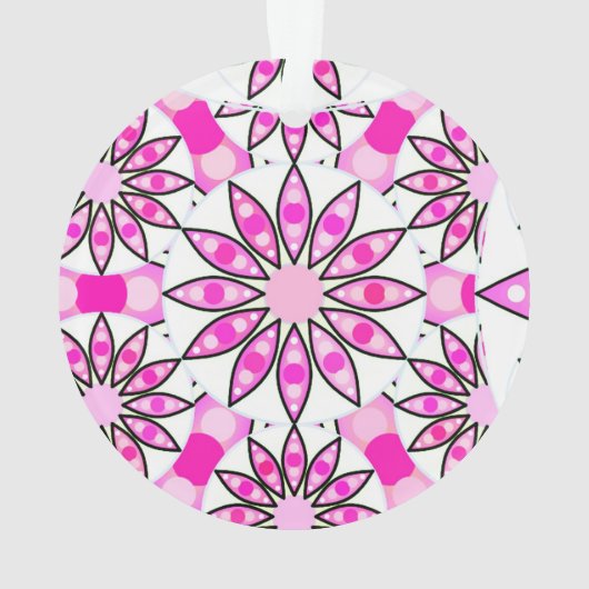 Motif mandala, rose chaud, noir et blanc (dos)