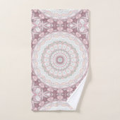 Motif Mandala Rose Pâle et Menthe (Serviette à main)