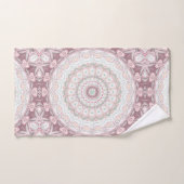 Motif Mandala Rose Pâle et Menthe (Serviette à main)