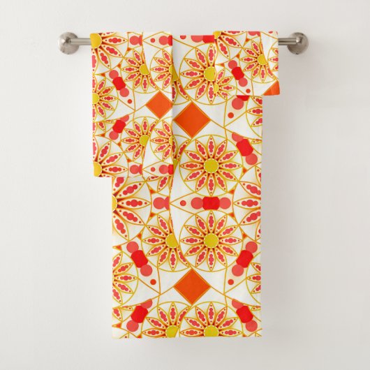 Motif Mandala, Rouge brique, Rouille, Or (En situation)