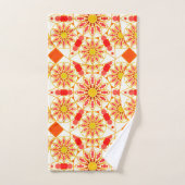 Motif Mandala, Rouge brique, Rouille, Or (Serviette à main)