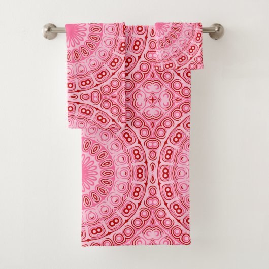 Motif Mandala Rouge et Rose (En situation)