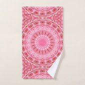 Motif Mandala Rouge et Rose (Serviette à main)