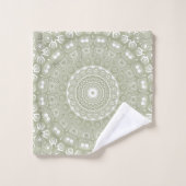 Motif Mandala Vert Sauge (Gant de toilette)