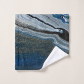 Motif Marbre Bleu Foncé Tendance (Gant de toilette)