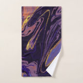 Motif Marbre Violet Or Tendance Cool (Serviette à main)
