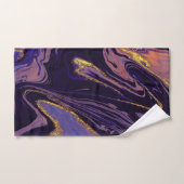 Motif Marbre Violet Or Tendance Cool (Serviette à main)
