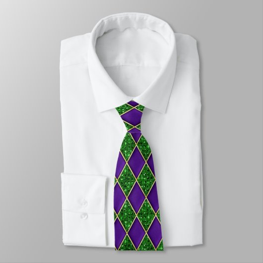 Motif Mardi Gras Cravate de la séquence verte de d (Attaché)