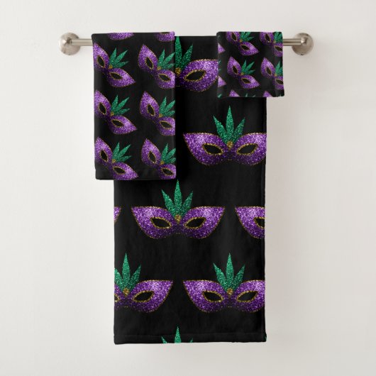 Motif Mardi Gras Masque Purple Green Sparkings (En situation)