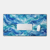 Motif Marin Aquarelle Bleu Sarcelle (Clavier et souris)