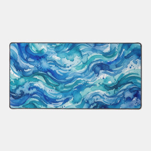 Motif Marin Aquarelle Bleu Sarcelle