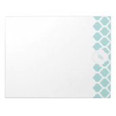Motif marocain bleu avec Bloc-notes Monogramme (Devant)