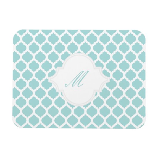 Motif marocain bleu avec Magnets Monogrammes (Horizontal)