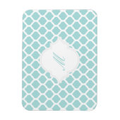 Motif marocain bleu avec Magnets Monogrammes (Vertical)