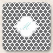 Motif marocain gris avec Dessous de verre de liège (Devant)