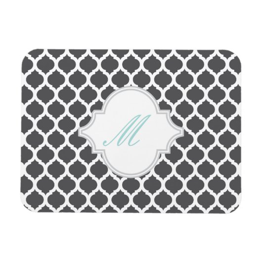 Motif marocain gris avec Magnets Monogrammes (Horizontal)