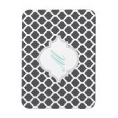 Motif marocain gris avec Magnets Monogrammes (Vertical)