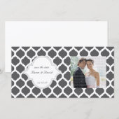 Motif marocain gris Sauvez la date Carte photo (Devant / Derrière)
