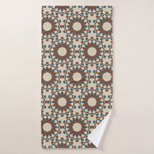 Motif marocain (marron et bleu)  (Serviette de bain)