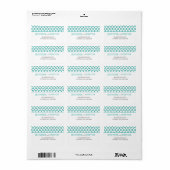 Motif marocain moderne Étiquette Turquoise (Feuille entière)