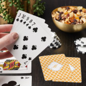 Motif marocain orange avec cartes de jeu Monogram (In Situ)