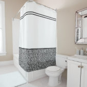 Motif marocain> Rideaux de douche noir et blanc (En situation)