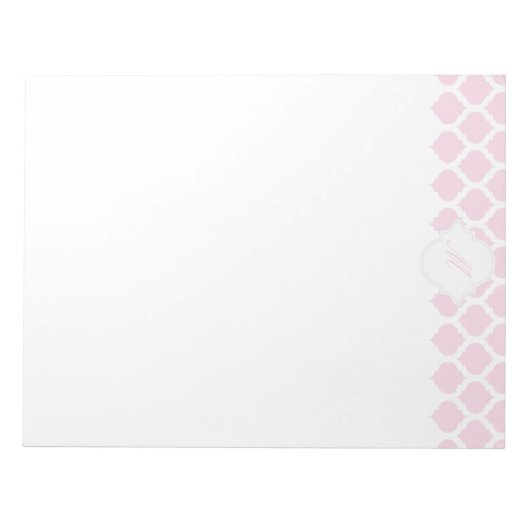 Motif marocain rose avec Bloc-notes Monogram (Devant)