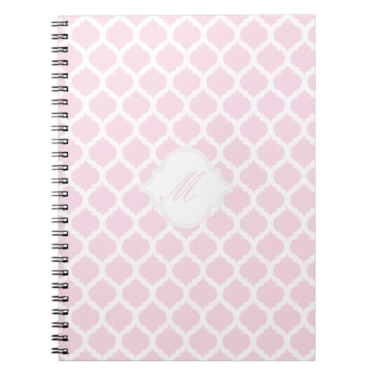 Motif marocain rose avec Carnet Monogram (Devant)