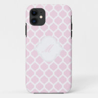 Motif marocain rose avec Monogram iPhone 5 Coques