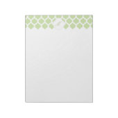 Motif marocain vert avec Bloc-notes Monogramme (Tourné)