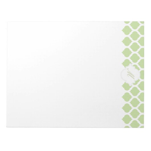 Motif marocain vert avec Bloc-notes Monogramme (Devant)