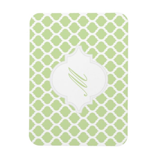 Motif marocain vert avec Magnets Monogrammes (Vertical)