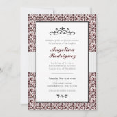 Motif Maroon Damask Photo Graduation Invitation (Devant)