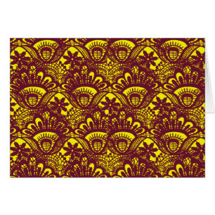 Motif marron et jaune élégant de damassé de