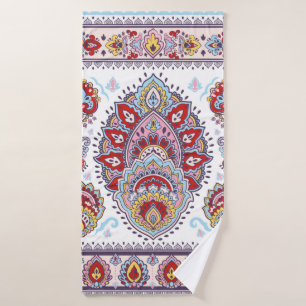 Motif médaillon de paisley floral indien. Ethnique