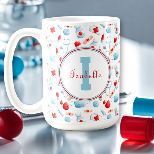 Motif Médicale Infirmière monographie Grosse Mug