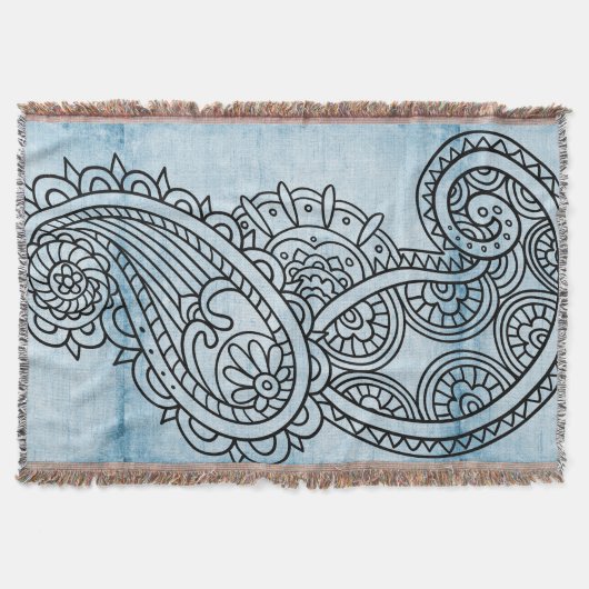 Motif Mehndi Bleu Lancer la couverture (Devant)