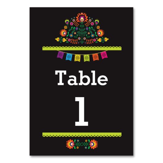 Motif mexicain Fiesta Numéro de table Mariage (Par défaut)