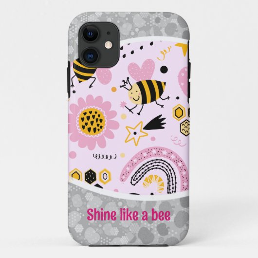Motif miel abeille forme coque iphone (Dos)