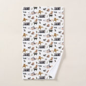 Motif mignon avec des photos de Chats et chatons (Serviette à main)