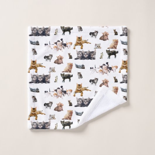 Motif mignon avec des photos de Chats et chatons (Gant de toilette)