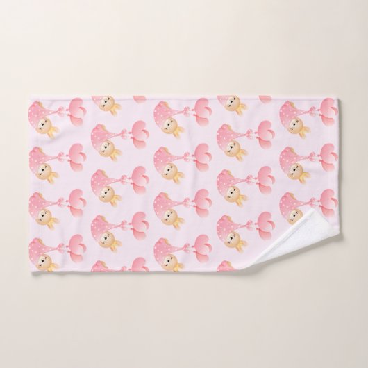 Motif mignon avec lapin bébé dans une couverture d (Serviette à main)